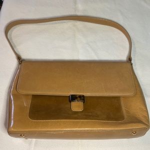 Ann Taylor caramel brown clutch